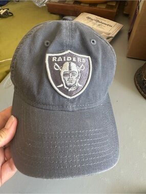 New Era Gray 9TWENTY Raiders Adjustable Cap - Interior View